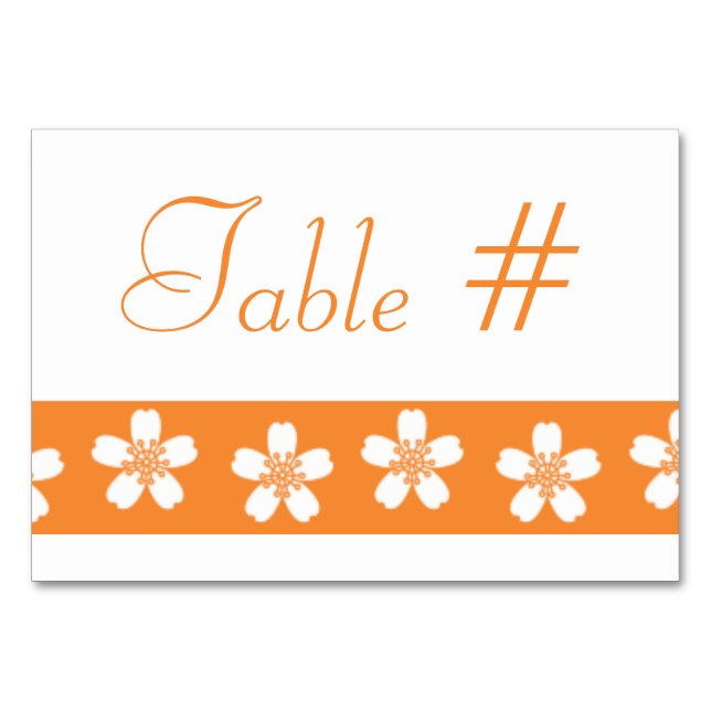 Charming Sakura i Orange Bord Card Bordsnummer (Framsidan)