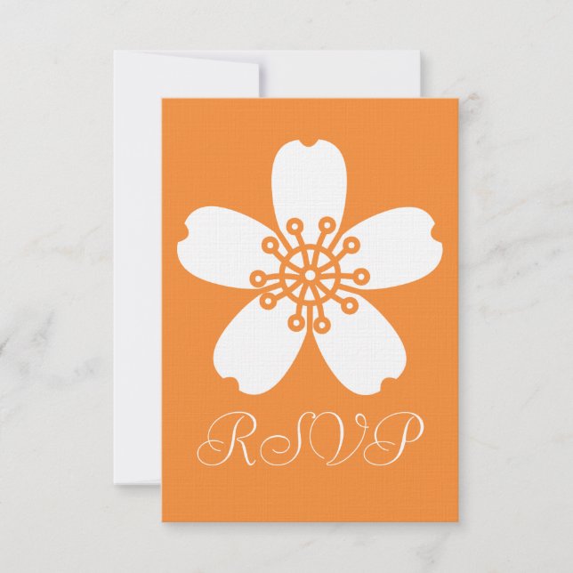 Charming Sakura i Orange RSVP-kort OSA Kort (Framsida)