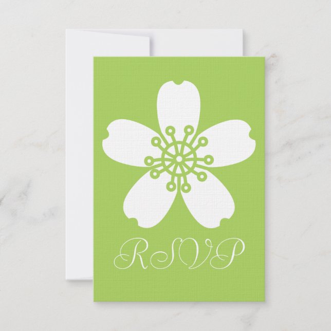 Charming Sakura i Peridot RSVP-kort OSA Kort (Framsida)