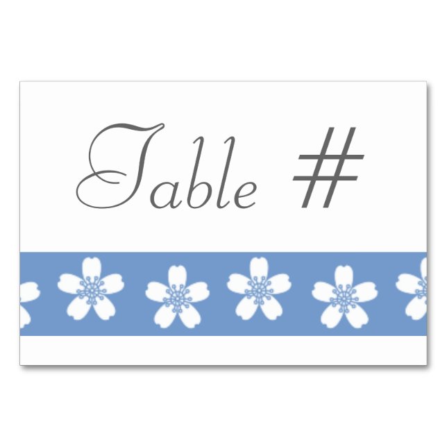 Charming Sakura i Periwinkle Bord Card Bordsnummer (Framsidan)