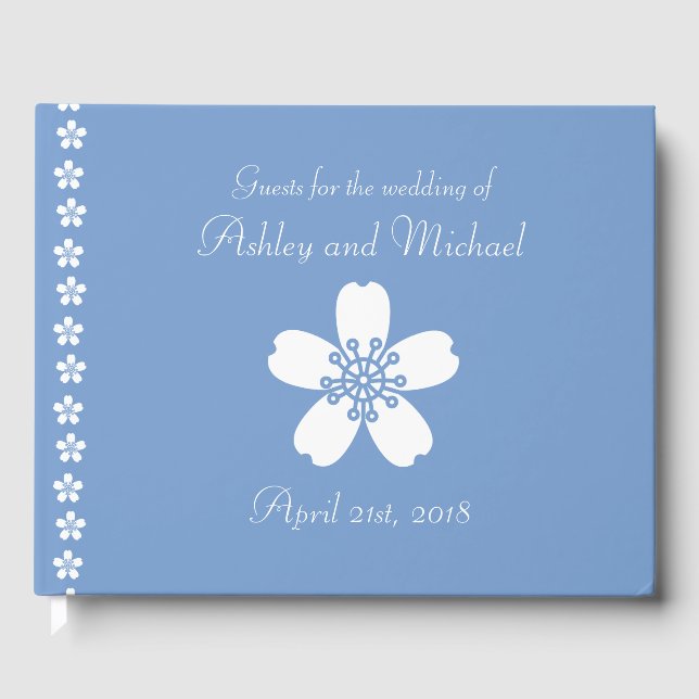 Charming Sakura i Periwinkle Guest Bok (Framsida)