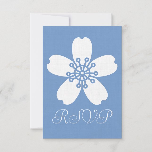 Charming Sakura i Periwinkle RSVP-kort OSA Kort (Framsida)