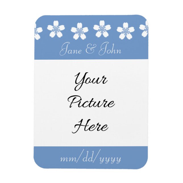 Charming Sakura i Periwinkle Spara-datum Magnet (Vertikal)
