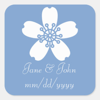 Charming Sakura i Periwinkle Sticker Fyrkantigt Klistermärke
