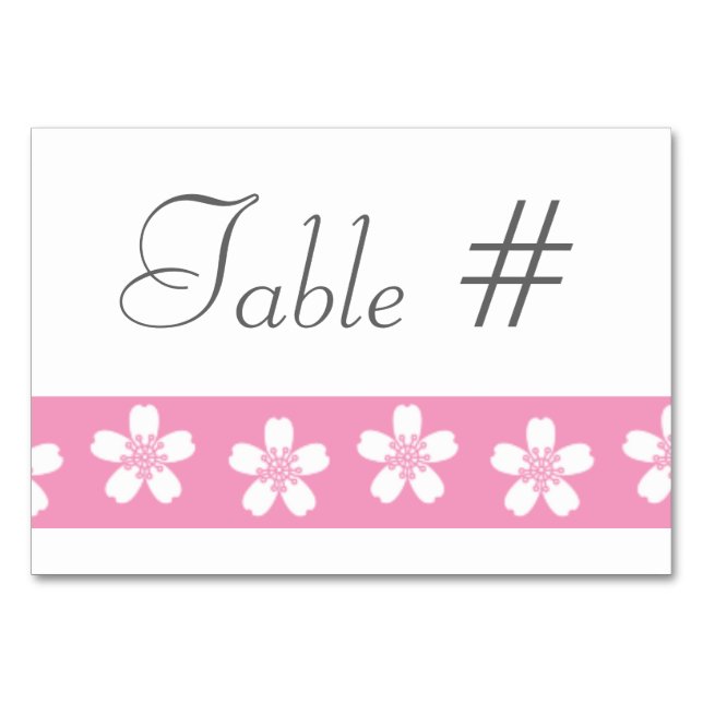 Charming Sakura i Petal Rosa Bord Card Bordsnummer (Framsidan)