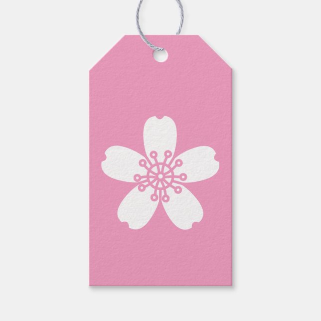 Charming Sakura i Petal Rosa Gift Märkre Presentetikett (Framsidan)