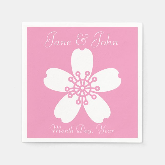 Charming Sakura i Petal Rosa Napkins Pappersservett (Framsidan)