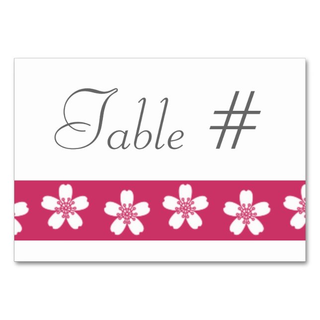 Charming Sakura i Raspberry Bord Card Bordsnummer (Framsidan)