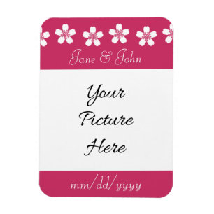 Charming Sakura i Raspberry Spara-the-Date Magnet