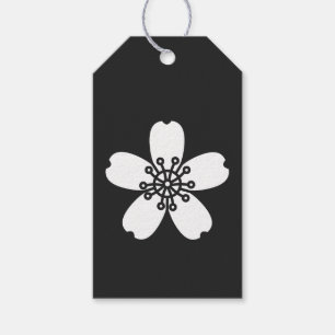 Charming Sakura i svart presenttagg Presentetikett