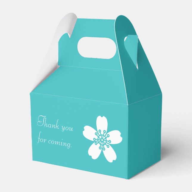 Charming Sakura i Turquise Favor Box Presentaskar (Framsidan Sidan)