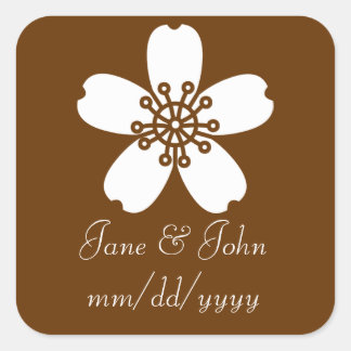 Charming Sakura in Chocolate Sticker Fyrkantigt Klistermärke