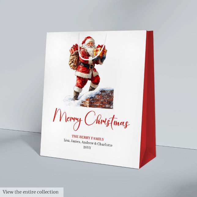 Charming Santa Claus Stylish Watercolor Gift Bags (Charming Santa Claus Stylish Watercolor Gift Bag)