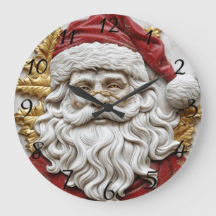 Charming Santa sculpture förkroppsligar jul Stor Klocka