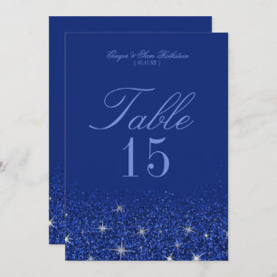 Charming Sapphire Glitz Glitter Bordsnummer Cards
