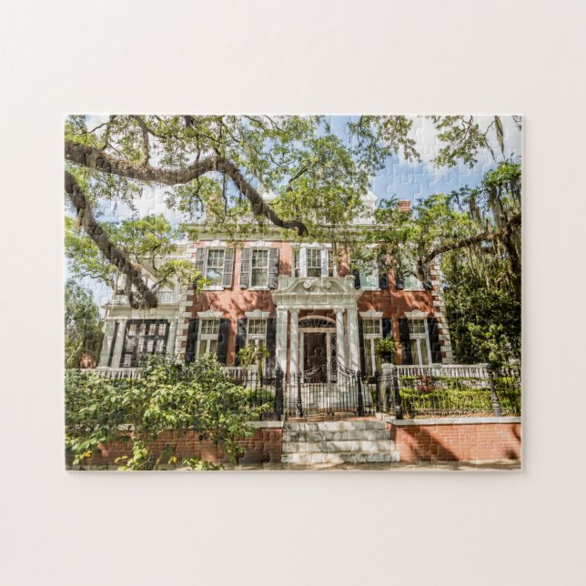 Charming Savannah Mansion Souvenir Puzzle Pussel (Horisontell)