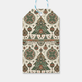 Charming Scandinavian Julgran och Ornament Presentetikett