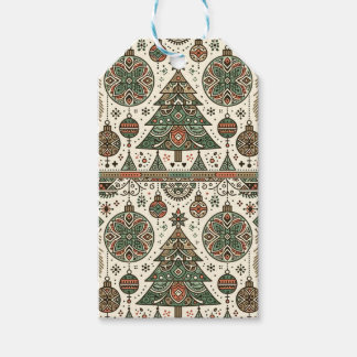 Charming Scandinavian Julgran och Ornament Presentetikett