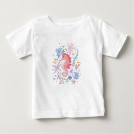 Charming Seahorse and Coral Reef T Shirt