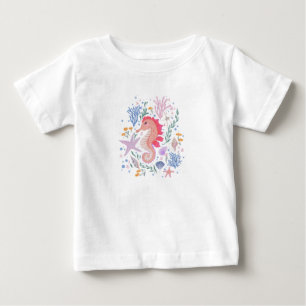 Charming Seahorse and Coral Reef T Shirt