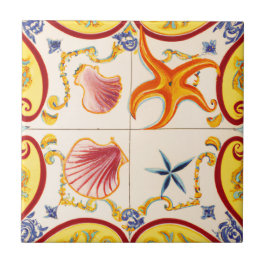 Charming Seashells och Starfish Kakelplatta