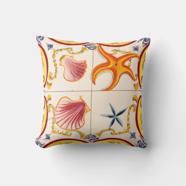 Charming Seashells och Starfish Kudde (Framsida)