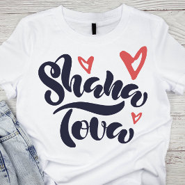 Charming Shana Tova med Hearts T Shirt