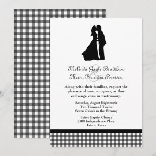 Charming Silhouette Kissing Couple Bröllop Inbjudningar