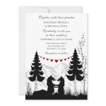 Charming Silhouette Mountain Bear lite Bröllop