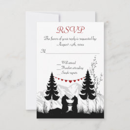 Charming Silhouette Mountain Bears Bröllop OSA