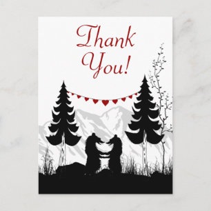Charming Silhouette Mountain Bears Tack Vykort
