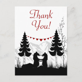 Charming Silhouette Mountain Bears Tack Vykort