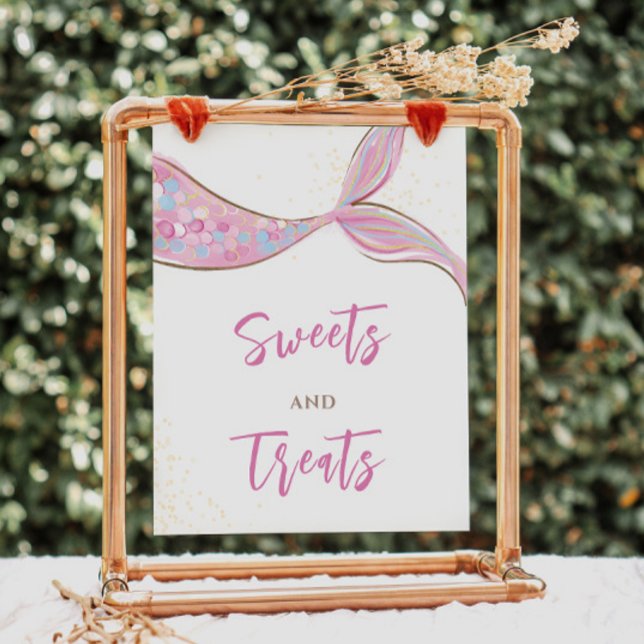 Charming Sjöjungfru Dessert Birthday-tecken Poster (Skapare uppladdad)