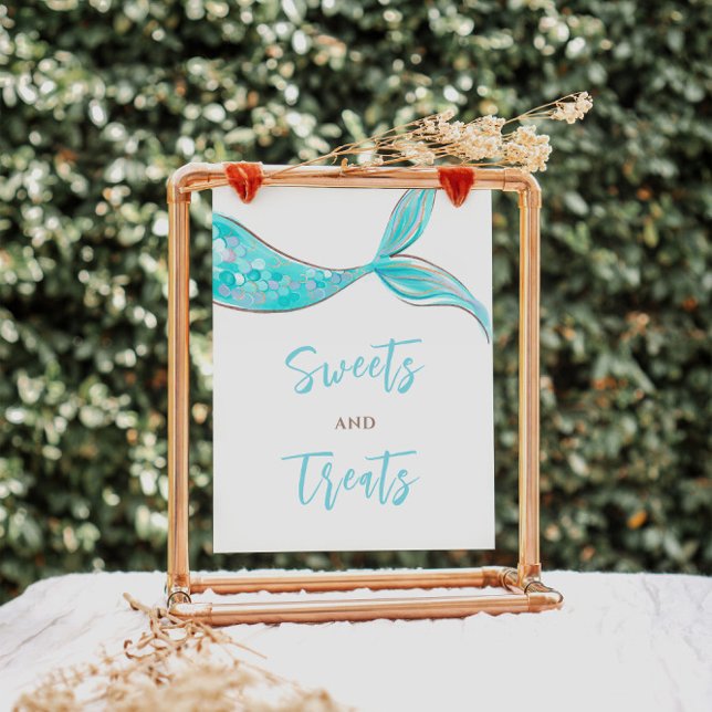 Charming Sjöjungfru Dessert Birthday-tecken Poster (Skapare uppladdad)