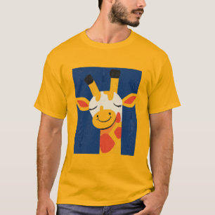 Charming Smiling Giraffe - lekfull Glatta Porträtt T Shirt