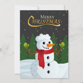 Charming Snögubbe Festive Forest Glitter Art Julkort