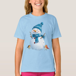 Charming Snögubbe" Winter Helgdag Kids' T-Shirt