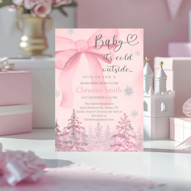 Charming Snowflake Baby Shower for Your Baby Girl Inbjudningar (Skapare uppladdad)