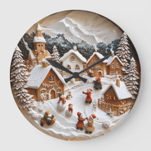 Charming snowi-by med roligt play stor klocka