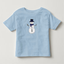 Charming Snowman Winter Toddler Shirt Blue