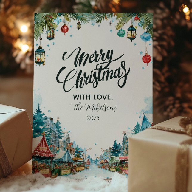 Charming Snowy Cottages jul Julkort (Skapare uppladdad)