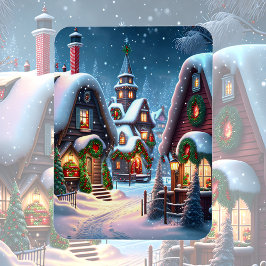 Charming snowy-julbyn magnet