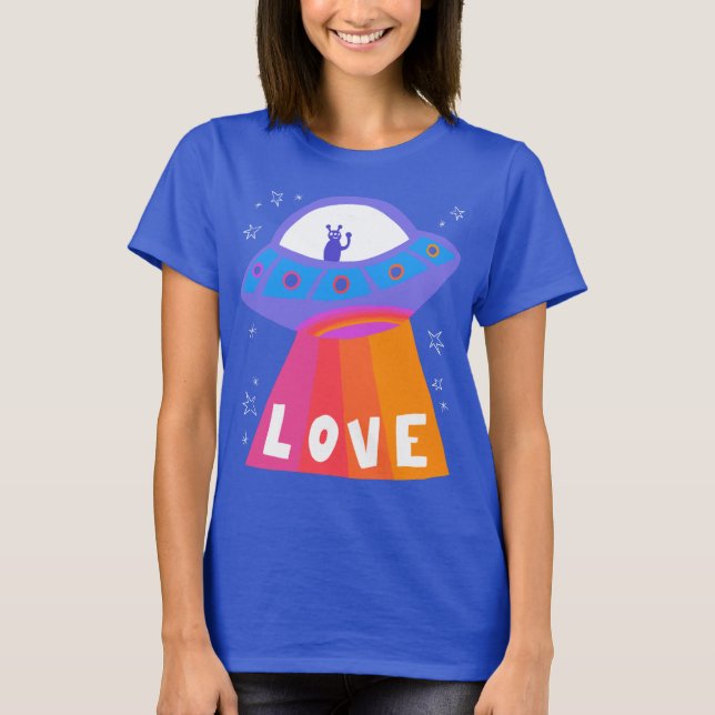 Charming Space Utomjordingars Martians UFO Cute KÄ T Shirt (Framsida)