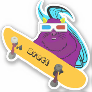 Charming Squirrel Humous Skateboard Decal Klistermärken