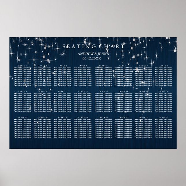 Charming Star Struck Bröllop - 24 Bord Poster (Framsidan)