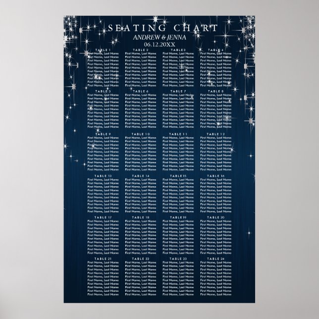 Charming Star Struck Bröllop - 24 sätesdiagram Poster (Framsidan)