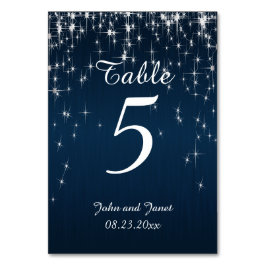 Charming Star Struck Bröllop | Blå flotta Bordsnummer