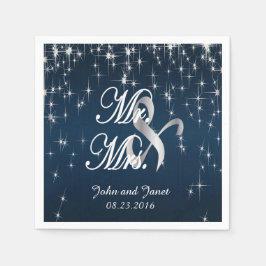 Charming Star Struck Bröllop | Blå flotta Pappersservett