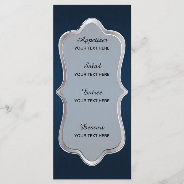 Charming Star Struck Bröllop Meny (Framsida)