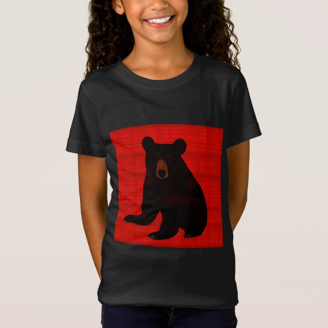 Charming Story Bok Black Bear Unge T Shirt (Framsida)